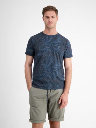 Lerros T-Shirt LERROS LERROS Herren T-Shirt, sommerlich floral bedruckt, Herren, Gr. XXL, blau (classic navy), 100% Baumwolle, Rundhals, Shirts T-Shirt