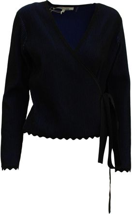 Diane Von F&uuml;rstenberg Laura wikkeltop in marineblauwe viscose