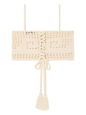 Alanui Where The Waves Begins crochet tassel-detail top - Neutrals