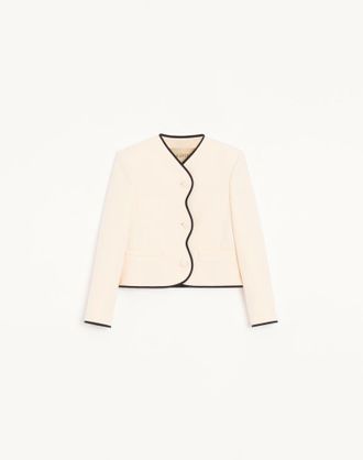 Valentino Giacca In Crepe Couture Donna VANIGLIA/NERO 36