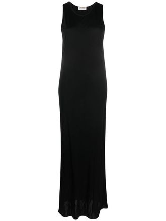 Saint Laurent sleeveless high-shine jersey dress - women - Viscose - 36 - Black
