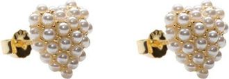 Argento Vivo Heart Burst Faux Pearl Stud Earrings in Gold at Nordstrom