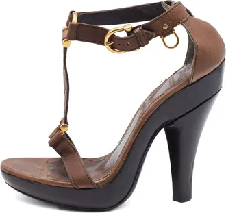 Burberry Sandali in pelle con tacco 130mm - Marrone