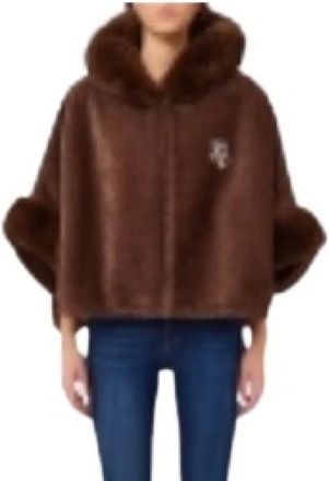 Liu Jo Corto Mantello in Ecopelliccia - - Jackets - Donna - Marrone - ONE SIZE