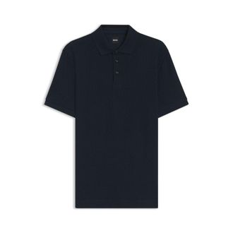 BOSS Monogram-jacquard polo shirt in cotton