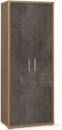 OEM Mueble 2 Puertas 71l X 41p X H182 - Acabado En Madera Nogal Y Negro Mate - Sarmog