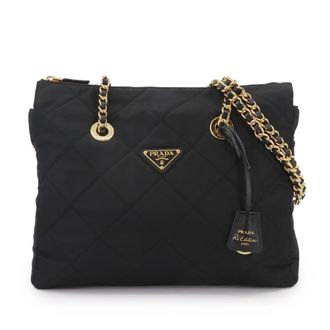 Prada Black Nylon Saffiano Triangle Tote Bag (Pre-Owned)