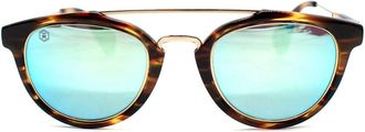 Taylor Morris Brown Frame & Turquoise Mirror Lens Sunglasses Size M