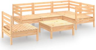 vidaXL Juego De Muebles De Jard&iacute;n 6 Piezas Madera Maciza De Pino Vidaxl