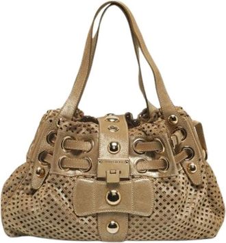 Jimmy Choo London Pre-owned Su&egrave;de Schoudertas - Dames - Vintage Handtas - Geel - ONE Size - Su&egrave;de - Vintage