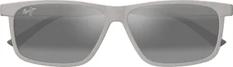 Maui Jim Pulama 56mm PolarizedPlus2 Rectangular Sunglasses in Grey at Nordstrom