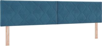 vidaXL LED Headboard with LED Strip Lights Dark blue 200 cm Velvet vidaXL