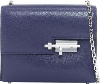 Herm&egrave;s Blue Leather Verrou Chaine Mini Handbag (Authentic Pre-Loved)