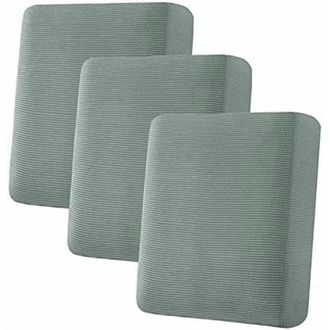 OEM Fundas De Coj&iacute;n De Sof&aacute; De Jacquard S&uacute;per El&aacute;sticas (juego De 3 Piezas, Verde Salvia) - Aptas Para Cojines De Tama&ntilde;o Est&aacute;ndar