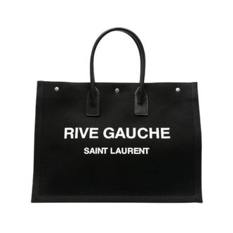 Saint Laurent Tote Bags, male, Black, Size: ONE SIZE Rive Gauche Tote Bag