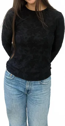 Dylan Womens Long Sleeve Knit Tee In Black