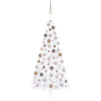 vidaXL Medio &Aacute;rbol De Navidad Con Luces Y Bolas Blanco 240 Cm Vidaxl