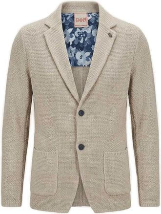 Bob Giacca monopetto in maglia - Heren - Blazers - Beige - M - Leer - Jassen