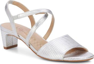 Ros Hommerson Liza Slingback Sandal in Silver Lizard Print Leather at Nordstrom, Size 10.5
