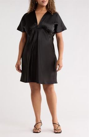 Renee C Deep V-Neck Cocktail Dress in Black at Nordstrom Rack, Size 2X