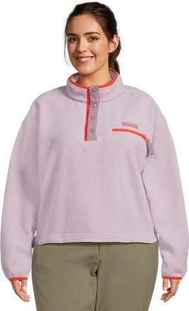 Columbia Helvetiatm II Cropped Half Snap Fleece Womens Clothing Lavender Pearl/Shale Purple/Zing : 2XL, Fleece/Nylon