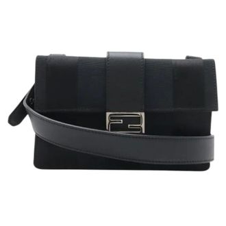 Fendi Pre-owned Cross Body Bags, male, Black, Size: ONE SIZE Pre-owned Nylon Sling Pouch