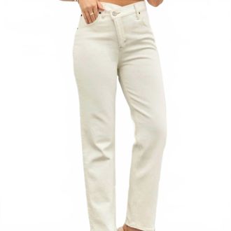 Abercrombie & Fitch Curve Love Ultra High Rise 90S Straight Jean In White, Cream