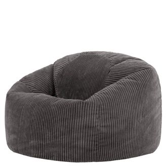 Icon Brand Puf cl&aacute;sico sill&oacute;n grande xl de pana gris antracita