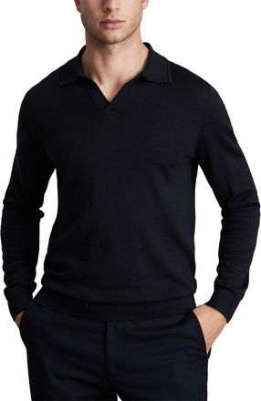 Reiss Milburn Open Collar Wool Sweater