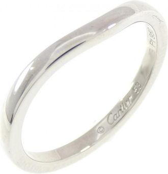 Cartier Silver Platinum 950 Band Ring (Pre-Owned)