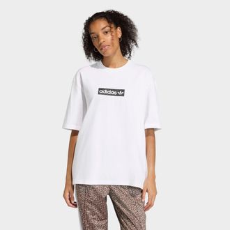 adidas T-Shirt ADIDAS ORIGINALS AOP SS T-SHIRT, Damen, Gr. XXL, wei&szlig;, Obermaterial: 100% Baumwolle, Rundhals, Shirts T-Shirt