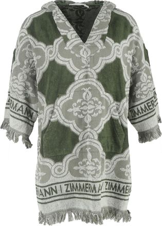 Zimmermann Zimmerman Chintz Jacquard Hooded Mini Dress in Olive Cotton