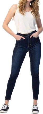 Judy Blue Hi-Waist Back Cell Phone Pocket Jeans In Dark Denim