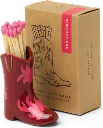 Paddywax Pink & Red Boot Match Holder at Nordstrom