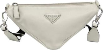 Prada Pre-owned Belt Bags, female, White, Size: ONE SIZE Pre-owned Triangle Shoulder Bag 2Vh155