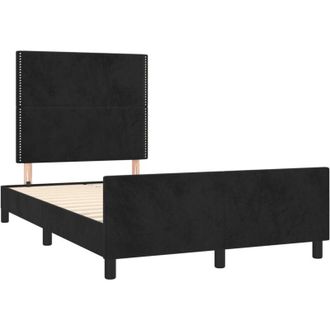 vidaXL Estructura De Cama Sin Colch&oacute;n Terciopelo Negro 120x190 Cm Vidaxl