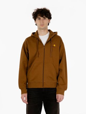 Carhartt Work in Progress Hooded American script jacket hamilton brown