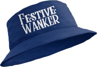 Generic Funny Rude Christmas Bucket Hat Festive Wanker (UK, Alpha, L, Navy)