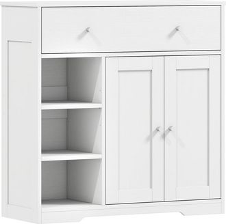 HOMCOM Armario de ba&ntilde;o 80x30x80.2 cm blanco
