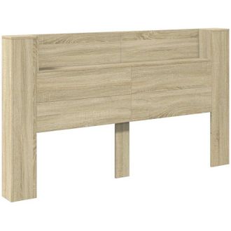 vidaXL Headboard Cabinet with LED Sonoma 180 x 16.5 x 103.5 cm vidaXL