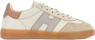 Hogan Neutral Low-Top Smooth Suede Leather Sneakers