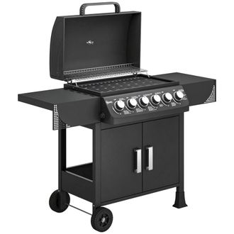 OUTSUNNY Barbacoa de gas 135x51x101 cm negro
