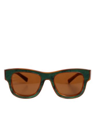 Dolce & Gabbana DG4391 Groen Bruin Acetaat Vierkante Montuur Unisex Zonnebril