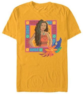 Disney Mens Moana Colorful Floral Portrait T Shirt in Gold at Nordstrom, Size Xxx-Large