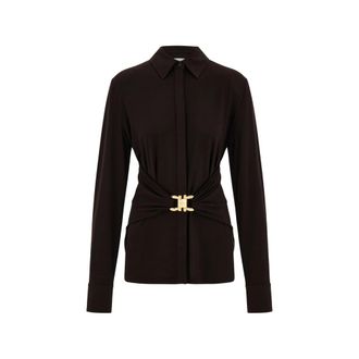 Ferragamo Viscose Shirt With Gathered Waist