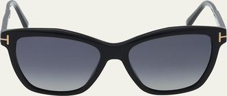 Tom Ford Polarized Acetate & Metal Cat-Eye Sunglasses