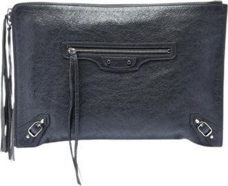 Balenciaga Pre-owned Vintage Clutch - Dames - Vintage Clutch - Grijs - ONE Size - Leer - Vintage