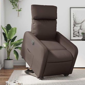vidaXL Vidaxl - Sill&oacute;n Reclinable Elevable El&eacute;ctrico De Cuero Sint&eacute;tico Marr&oacute;n