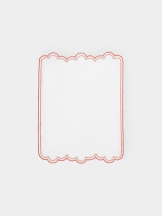 Los Encajeros Escamas Embroidered Linen Cocktail Napkins (Set of 4)