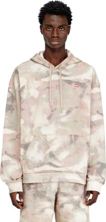 Diesel Hoodie in camouflage-print organic cotton - Sweaters - Man - Beige